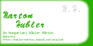 marton hubler business card