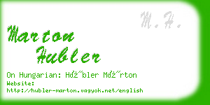 marton hubler business card